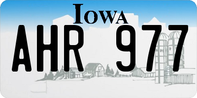 IA license plate AHR977