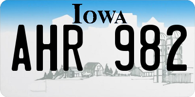 IA license plate AHR982