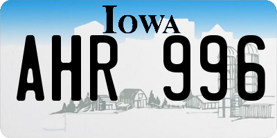IA license plate AHR996