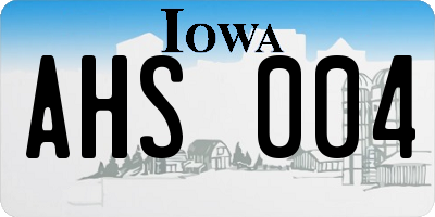 IA license plate AHS004