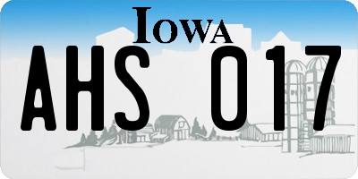 IA license plate AHS017