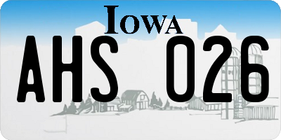 IA license plate AHS026