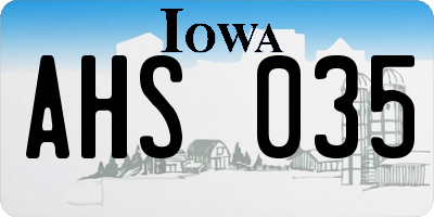 IA license plate AHS035