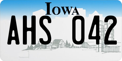 IA license plate AHS042