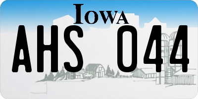 IA license plate AHS044