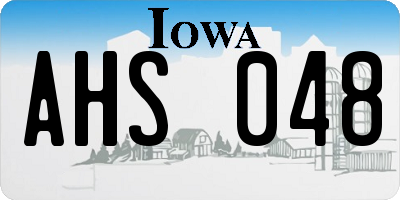 IA license plate AHS048