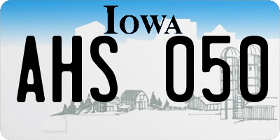 IA license plate AHS050