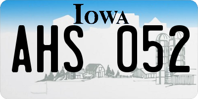 IA license plate AHS052