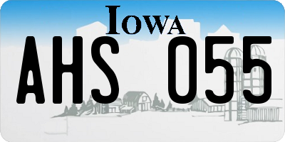 IA license plate AHS055