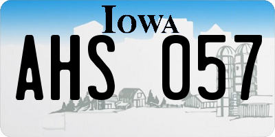 IA license plate AHS057