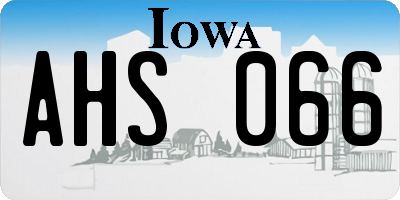 IA license plate AHS066