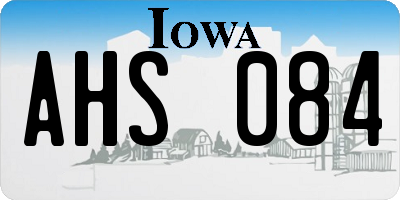 IA license plate AHS084