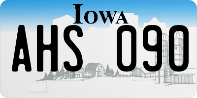 IA license plate AHS090