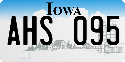 IA license plate AHS095
