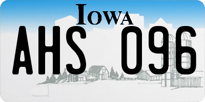 IA license plate AHS096