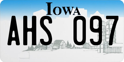 IA license plate AHS097
