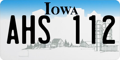 IA license plate AHS112