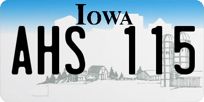 IA license plate AHS115