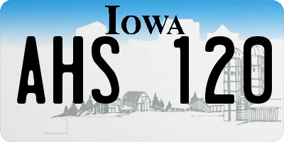 IA license plate AHS120