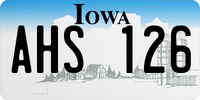 IA license plate AHS126