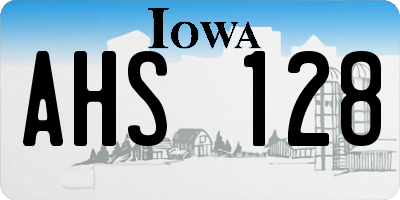 IA license plate AHS128