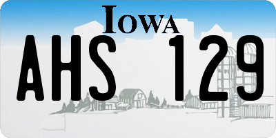 IA license plate AHS129