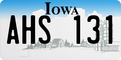 IA license plate AHS131
