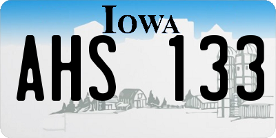 IA license plate AHS133