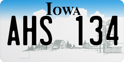 IA license plate AHS134