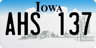 IA license plate AHS137