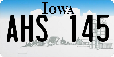 IA license plate AHS145