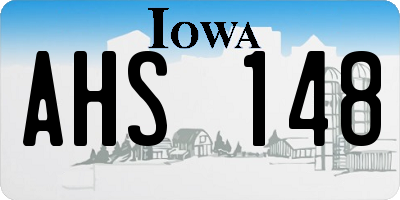 IA license plate AHS148