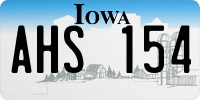 IA license plate AHS154