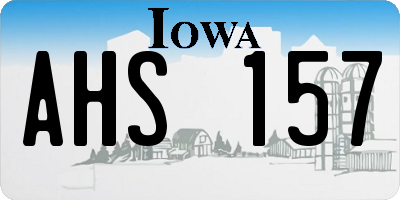 IA license plate AHS157