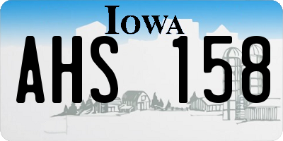 IA license plate AHS158
