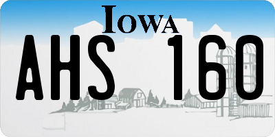 IA license plate AHS160