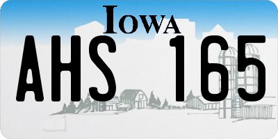 IA license plate AHS165