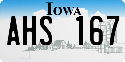 IA license plate AHS167