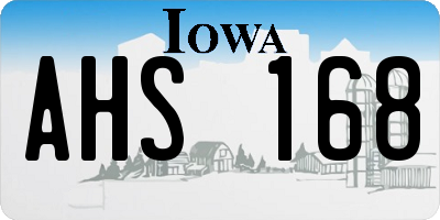 IA license plate AHS168