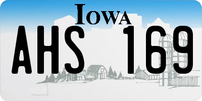 IA license plate AHS169