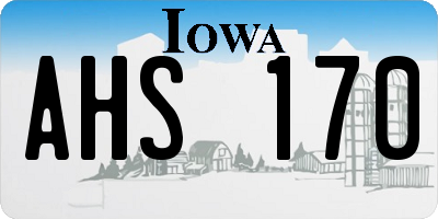 IA license plate AHS170