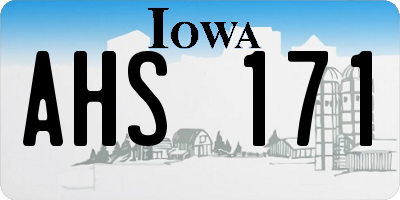 IA license plate AHS171