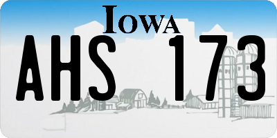 IA license plate AHS173