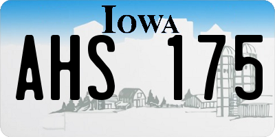 IA license plate AHS175