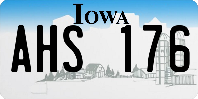 IA license plate AHS176