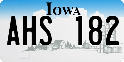 IA license plate AHS182