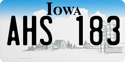 IA license plate AHS183