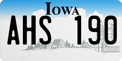 IA license plate AHS190