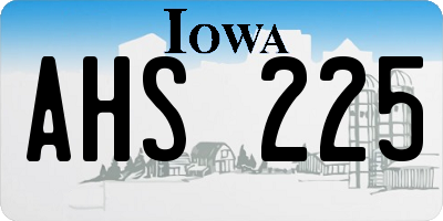 IA license plate AHS225