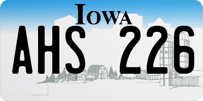 IA license plate AHS226